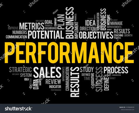 Performance Word Cloud Collage Business Concept Stock Vector Royalty