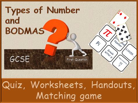 BODMAS And Types Of Number Handout Worksheets PowerPoint Quiz