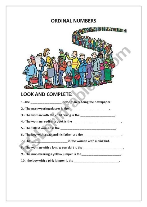 Ordinal Numbers Esl Worksheet By Teacherrosa