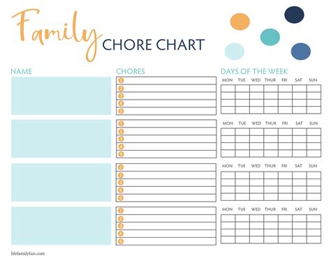 Free Printable Chore Chart Ideas - Free Templates Printable