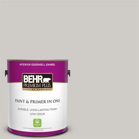 Behr Premium Plus Gal Ppu Chic Gray Eggshell Enamel Low Odor