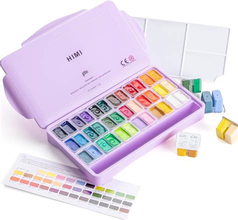 Himi Twin Cup Jelly Gouache Paint Set 36 Colors 12g Jelly Cup Design