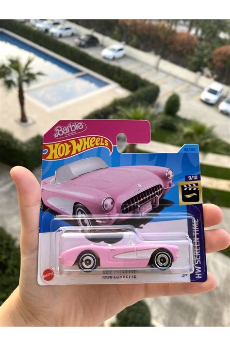 HOT WHEELS Hotwheels barbie corvette pembe barbie ölçek metal araba oyuncak araba