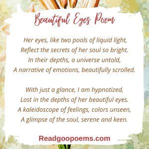 5 Beautiful Eyes Poems For Her: A Glimpse Of The Soul