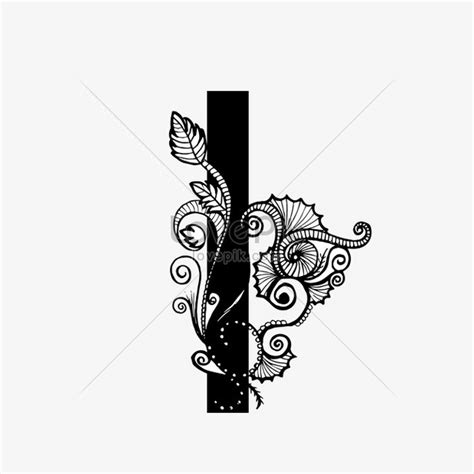 Black and white luxury letter i art font graphics image_picture free ...