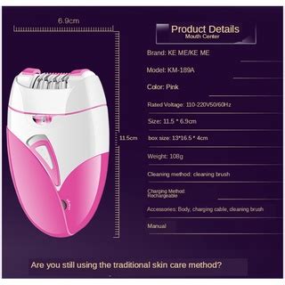 Kemei KM 189A Hair Epilator Electric Fast Rotating Detachable USB