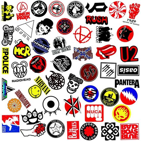 100 Rock Stickers Lot Heavy Metal Punk Band Music Guitar Car Decals