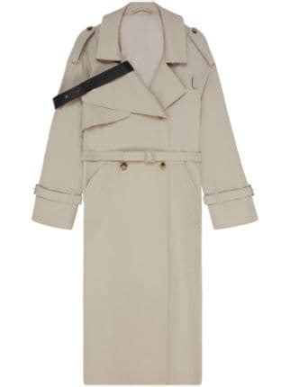 Courr Ges Strap Detail Trench Coat Farfetch