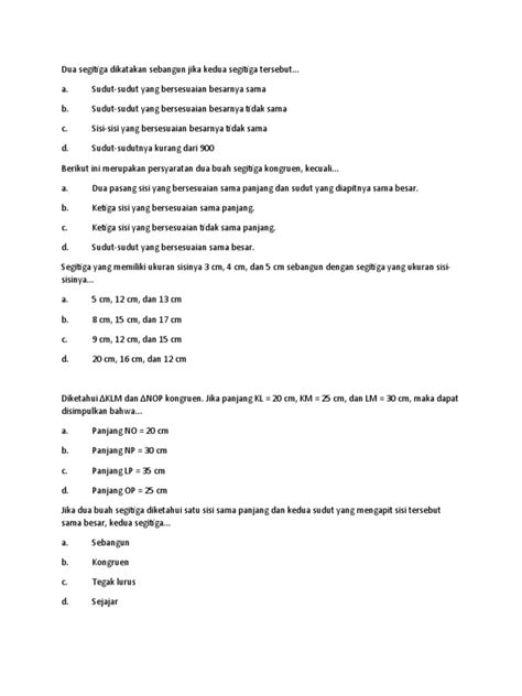 Kumpulan Soal Kongruen Dan Kesebangunan Pdf