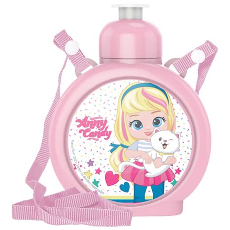 Garrafa Infantil Cantil Squeeze Rosa Cordinha 430 Ml No Shoptime