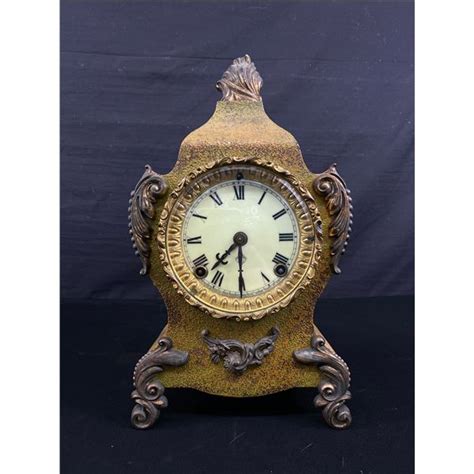 Beautiful Vintage Ansonia Brass Clock Wkey New York Usa Heavy