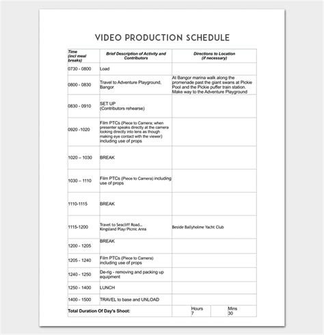 Production Schedule Template 8 For PDF Word Doc Excel