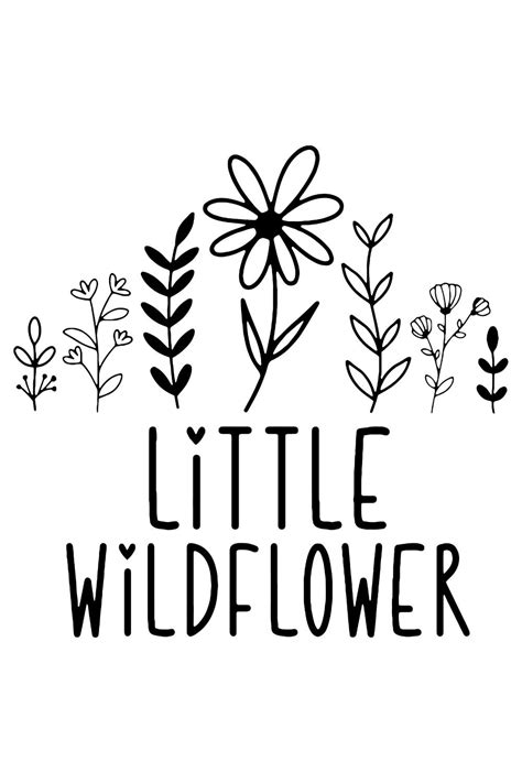 Little Wildflower Svg Png Eps Pdf Files Wildflower Svg Girly Svg Girly