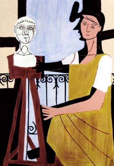 Pablo Picasso Estate Signed Giclee Woman With Sculpture Pablo