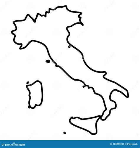 Mapa De Borde De Contorno Negro S Lido Italia Del Rea Del Pa S