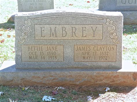 Bettie Jane Barnard Embrey 1890 1978 Find A Grave Memorial