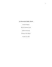 Sex Education In Public Schools Docx 1 Sex Education In Public Schools Kristin Dempsey PHI 103