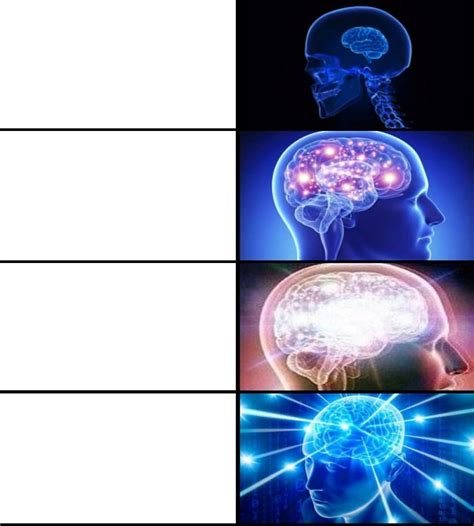 Создать комикс мем "brain meme, мемы светящийся мозг, expanding brain ...