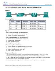 Guide To Configuring Basic Router Settings With IOS CLI Course Hero