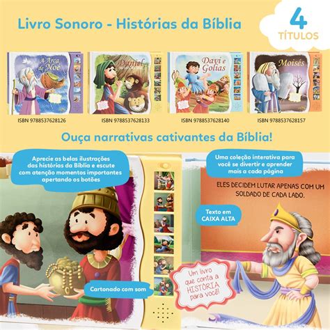 Livro Sonoro Histórias da Bíblia Davi e Golias Todolivro Manah Books