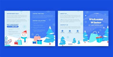 Free Vector Winter Season Sale Brochure Template
