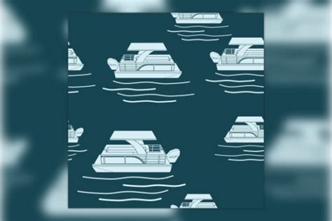 Top Side View Pontoon Boat Dark Pattern Gráfico Por Faqeeh · Creative Fabrica