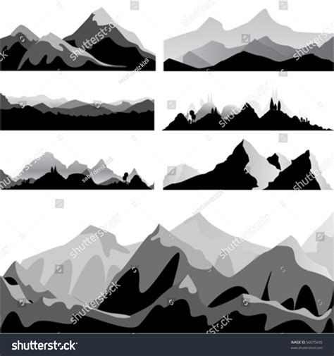 Mountain Set Stock Vector Illustration Shutterstock