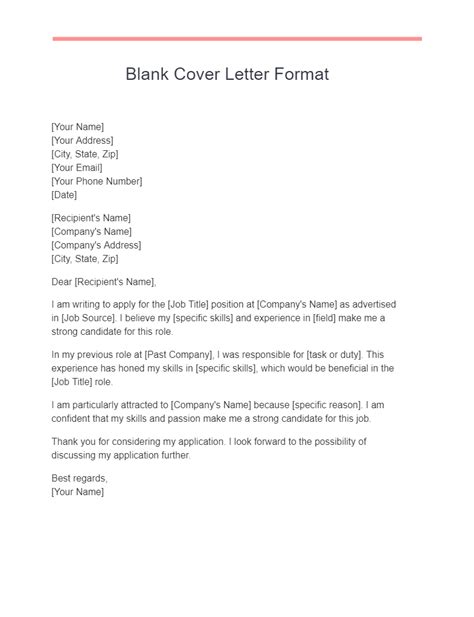 Blank Cover Letter 10 Examples How To Use Pdf