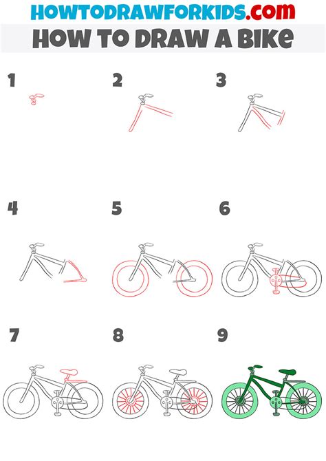 How to Draw a Bike Step by Step - Easy Drawing Tutorial For Kids