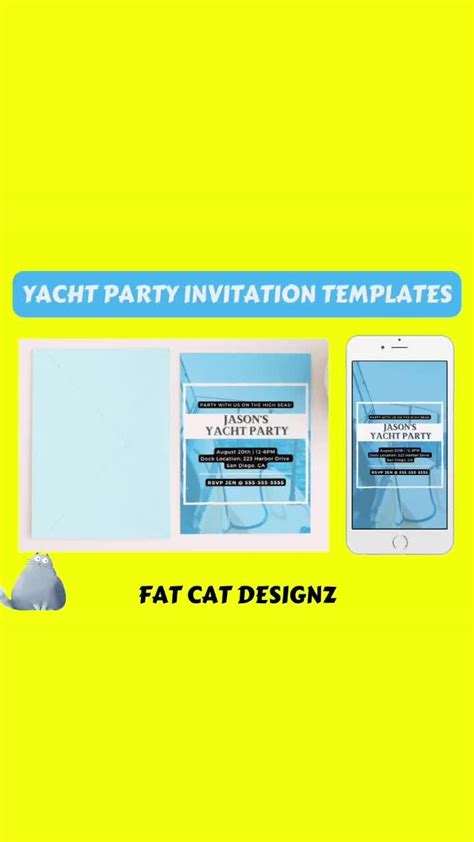 Yacht Party Invitation Template - Boat Party Invitation - Yacht ...