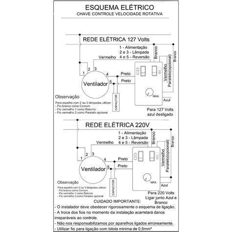 Chave Rotativa para Ventiladores de Teto 2 Tecla Lâmpada Bivolt Vento