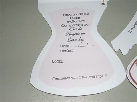 Convite Chá de Lingerie Elo Produtos Especiais