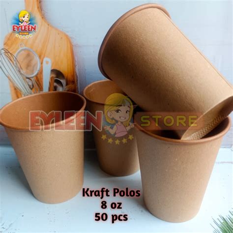 Jual Paper Hot Cup 8oz Brown Kraft Polos Isi 50 Pcs Gelas Kertas Shopee Indonesia