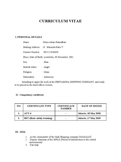 Contoh Surat Lamaran Kerja Umum 1 Pdf