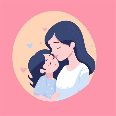 Premium Vector Mother And Daughter Hugging Flat Vector