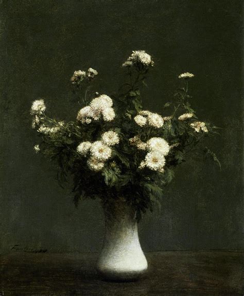 Ignace Henri Jean Fantin Latour Vase Of Chrysanthemums