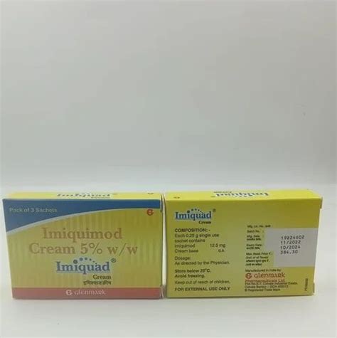 Imiquad Imiquimod Cream, Glenmark Pharmaceuticals Ltd, 3 Creams In 1 ...