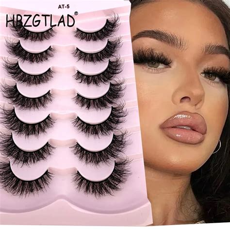 Hbzgtlad Pairs D Faux Mink Lashes Bulk Russian Volume Fluffy Natural