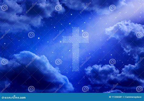 Sky Cross Heaven Stars Background Stock Image Image 11336581