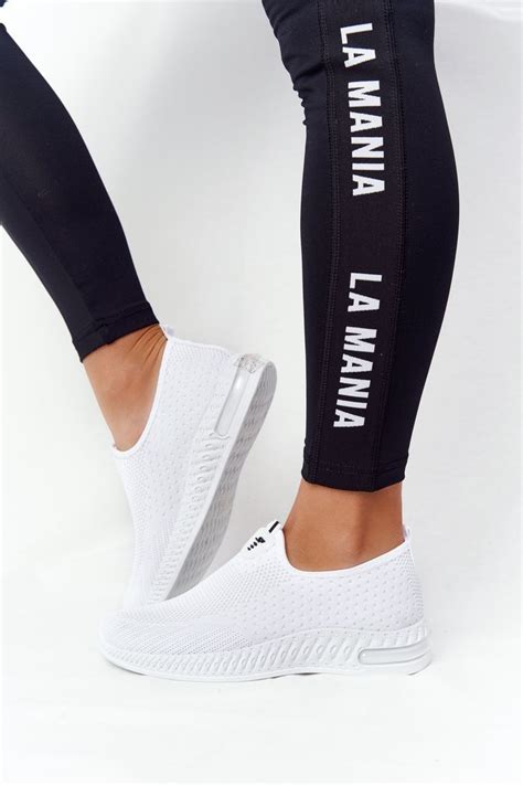 Damskie Sportowe Buty Slip On Bia E Be Stretchy Bugo Pl Buty Damskie