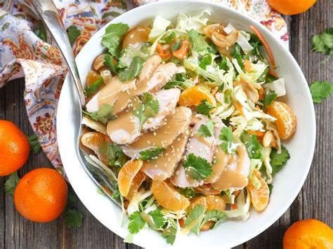 Asian Chicken Salad With Creamy Sesame Dressing Dairy And Gluten Free