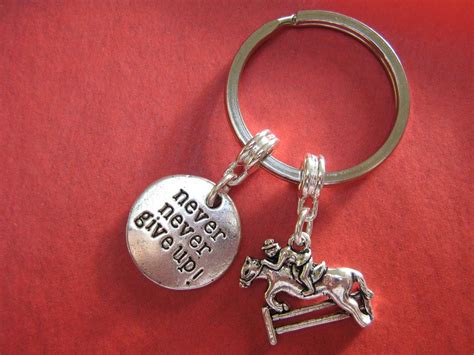 Equestrian Keyring Horse Keychain Inspirational Show Jumping Etsy