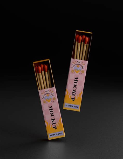 Premium Psd Matchbox With Wooden Matches