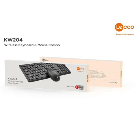 Lenovo Lecoo KW204 Kablosuz Klavye Mouse Set Siyah