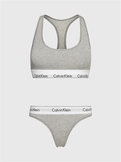 Bralette And Thong Set Modern Cotton Calvin Klein® 000qf6703ap7a