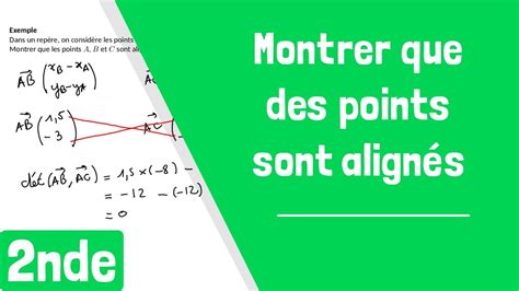 Comment montrer que des points sont alignés avec les vecteurs YouTube