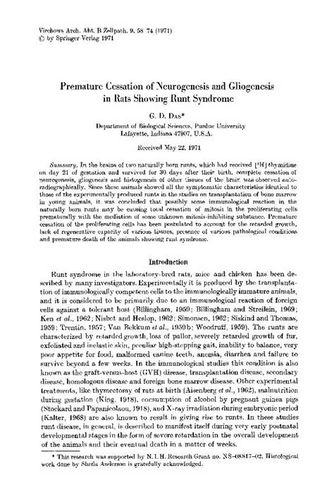 Pdf Premature Cessation Of Neurogenesis And Gliogenesis In Rats