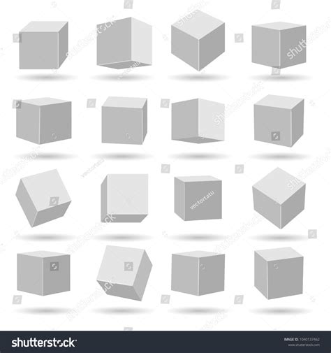 White Cubes Geometry Modeling Cube Set Stock Vector (Royalty Free ...