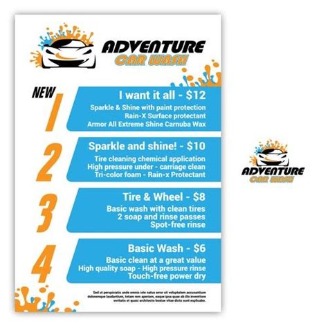 Create A Car Wash Menu Sign Thats Creative Simple Car Wash Custom