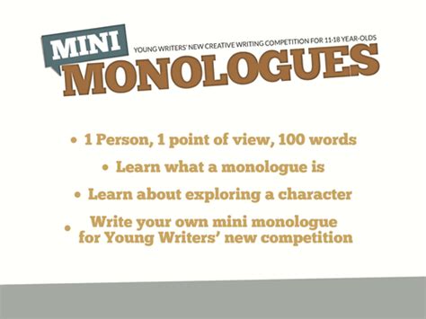 Writing a Monologue | Teaching Resources